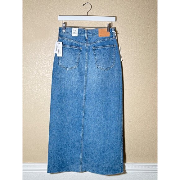 NWT Aritzia Denim Forum The 90's Vintage Mid-Rise Pencil Maxi Jean Skirt - Picture 8 of 9